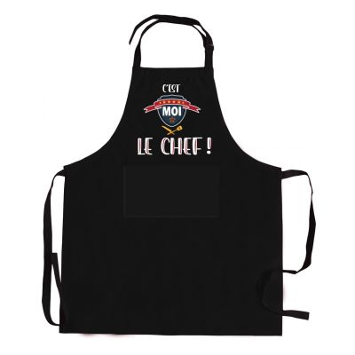O avental de cozinha reciclado do chef Noir 72 X 90